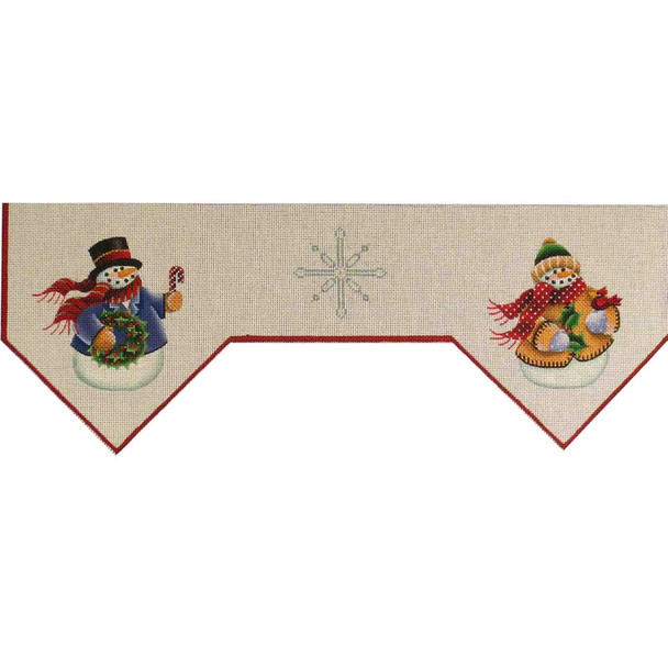 400b1 Snowman Mantle 9" x 24" 13 Mesh Rebecca Wood Designs !