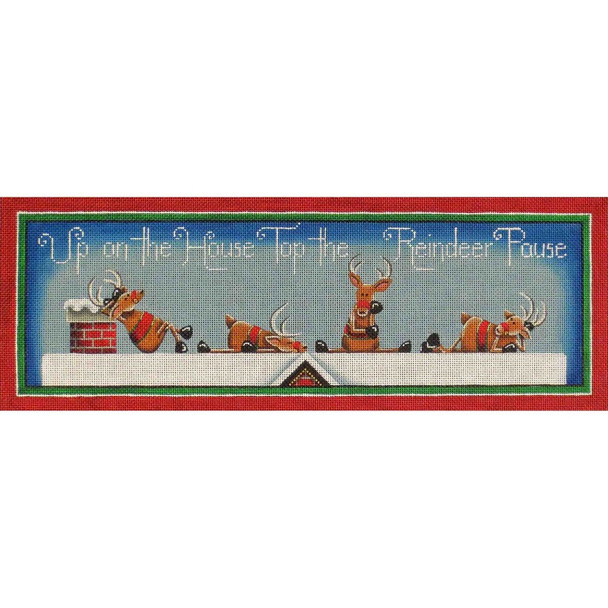 439b Reindeer pause  16.5" x 5.5" 18 Mesh Rebecca Wood Designs!