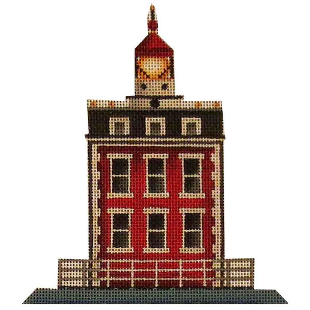433d Red Lighthouse 4" x 6" 18 Mesh Rebecca Wood Designs !