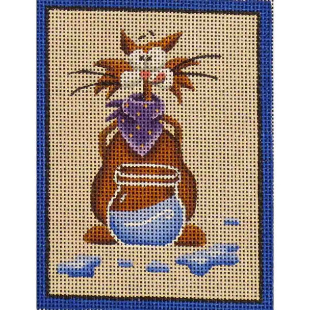 446e What fish?   3.5 x 4.5 18 Mesh Rebecca Wood Designs!