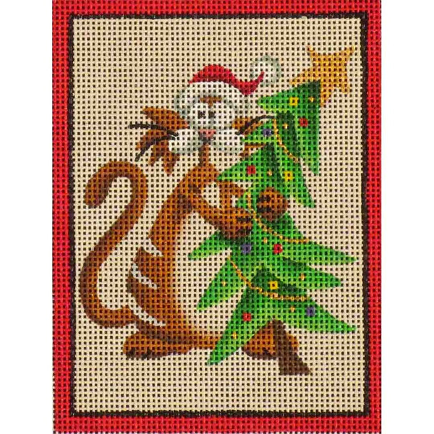 446m I love Christmas Cat Tree 3.5 x 4.5 18 Mesh Rebecca Wood Designs!