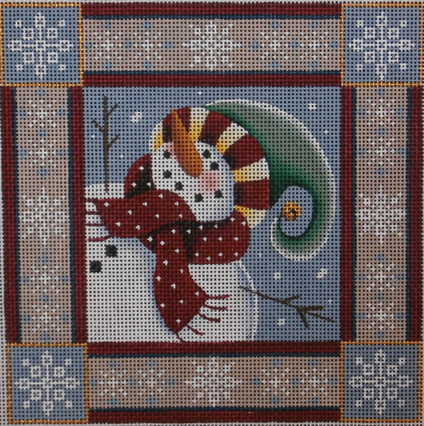 465i Snowman 8" x 8" 13 Mesh Rebecca Wood Designs!