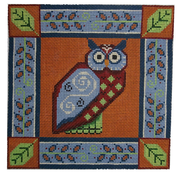 465g Owl pillow 8" x 8" 13 Mesh Rebecca Wood Designs!