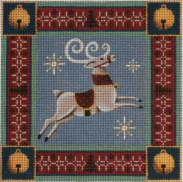 465f Reindeer pillow 8" x 8" 13 Mesh Rebecca Wood Designs!