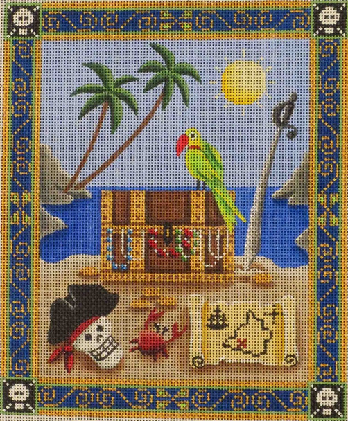 453d Treasure Island 6.5" x 8" 18 Mesh Rebecca Wood Designs!