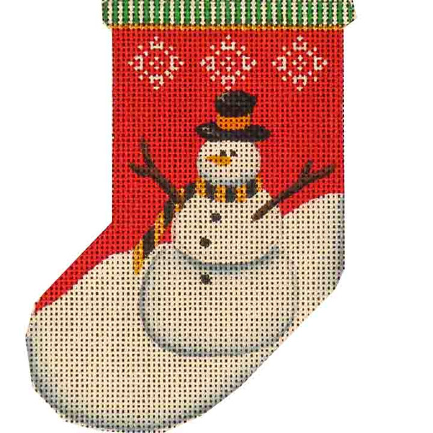 502b Snowman  4" x 5" 18 Mesh Rebecca Wood Designs!