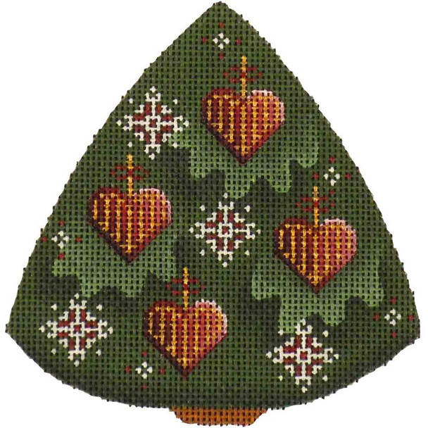 507b Hearts Tree 4" x 4" 18 Mesh Rebecca Wood Designs!