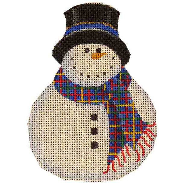 507k Black Hat Snowman 4" x 4" 18 Mesh Rebecca Wood Designs!