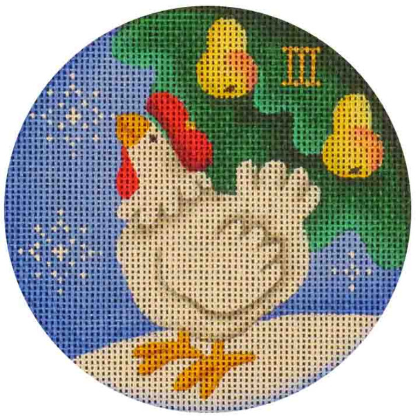 508c 3rd Day Of Christmas 4" Diameter 18 Mesh Rebecca Wood Designs !