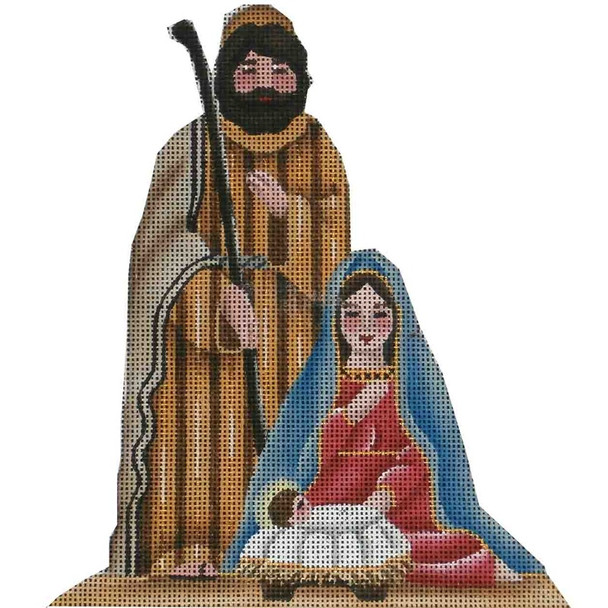 515a Mary Joseph & Jesus 6" x 7" 18 Mesh Rebecca Wood Designs!