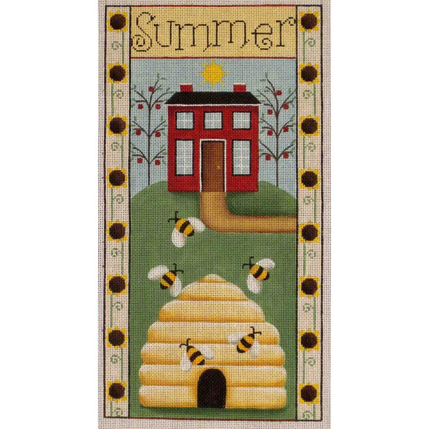 535b Summer Folk Banner 7" x 13" 18 Mesh Rebecca Wood Designs!