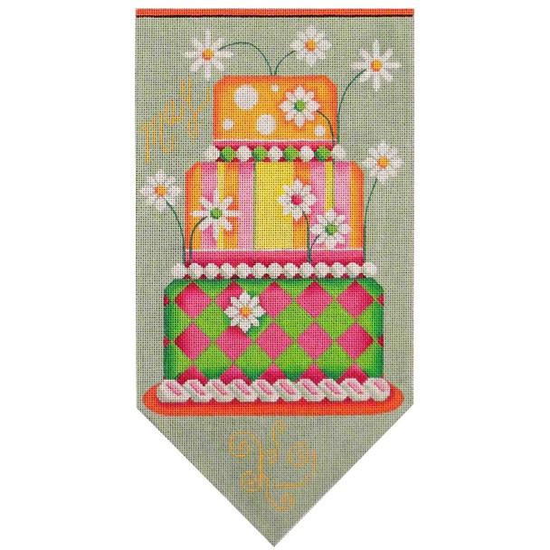 537e May banner cake  7" x 13" 18 Mesh Rebecca Wood Designs!