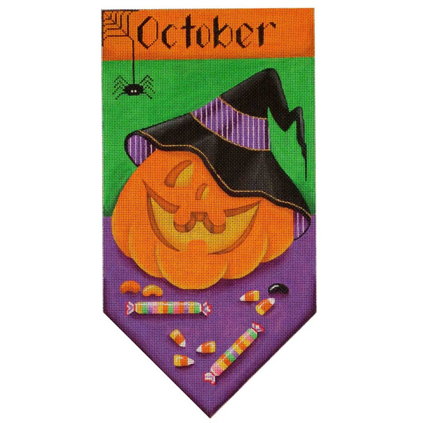 531j October banner 7" x 13" 18 Mesh Rebecca Wood Designs !