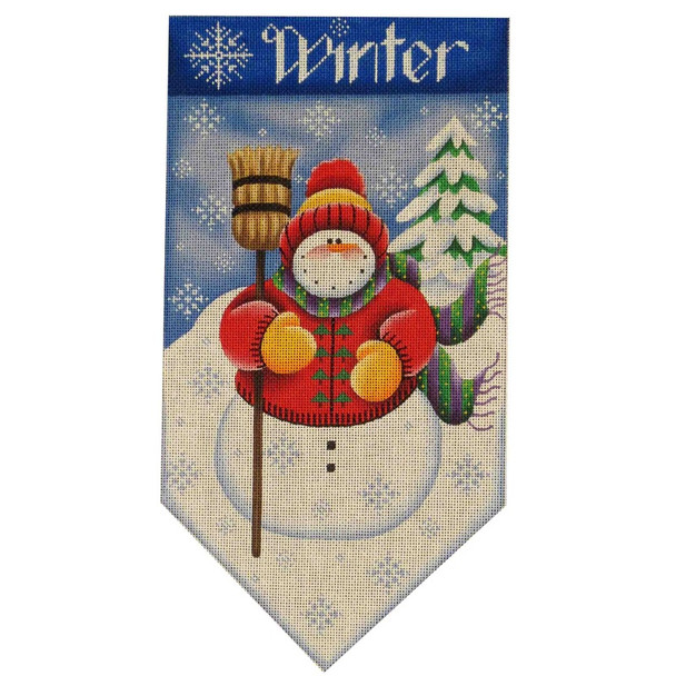 531o Winter banner 7" x 13" 18 Mesh Rebecca Wood Designs !