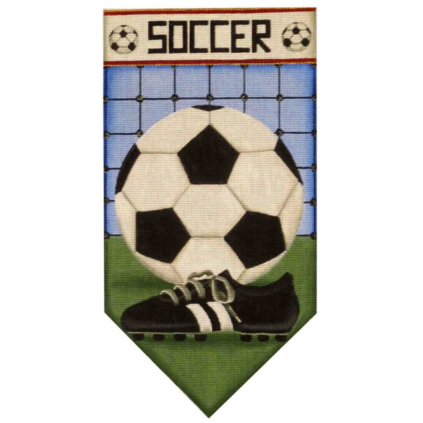 534d Soccer Banner 7" x 13" 18 Mesh Rebecca Wood Designs!