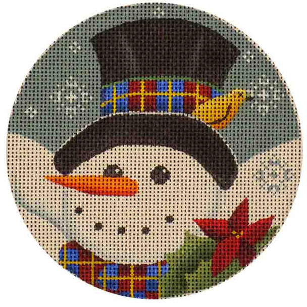 542b Frosty Snowman 4" Diameter 18 Mesh Rebecca Wood Designs !