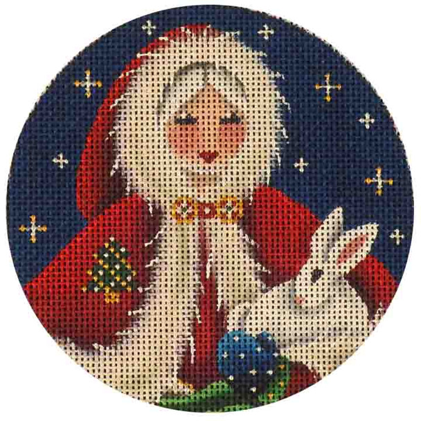 543R Mrs Santa 4" Round 18 Mesh Rebecca Wood Designs!