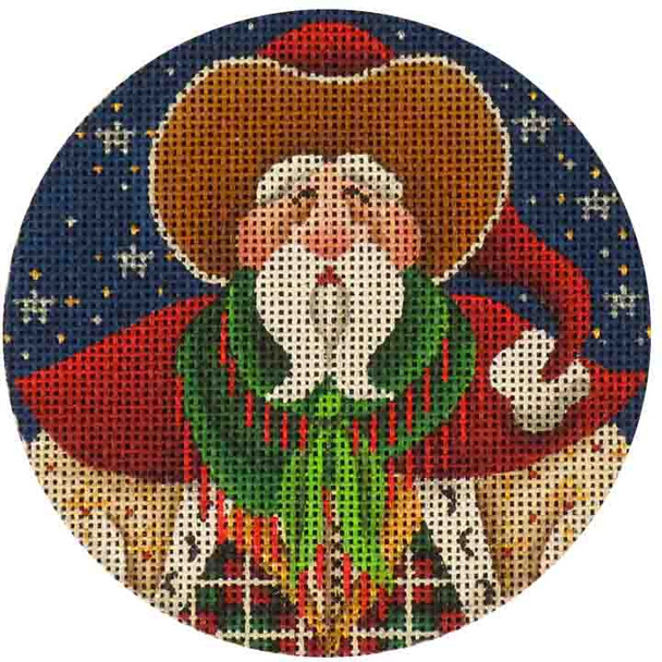 543f Cowboy Santa 4" Round 18 Mesh Rebecca Wood Designs !