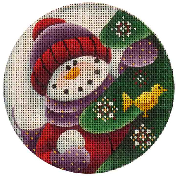 573a Snowball Snowman 4" Round 18 Mesh Rebecca Wood Designs !