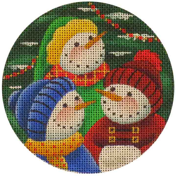 553b Snow Children Snowmen 4" Round 18 Mesh Rebecca Wood Designs!