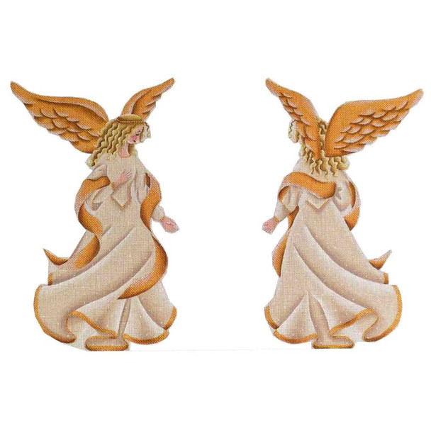 596a Nativity angel topper 12.5 x 8 18 Mesh Rebecca Wood Designs!