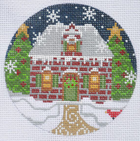 CH-294 Red Brick House Ornament 4" Round 18 Mesh Danji Designs CH Designs