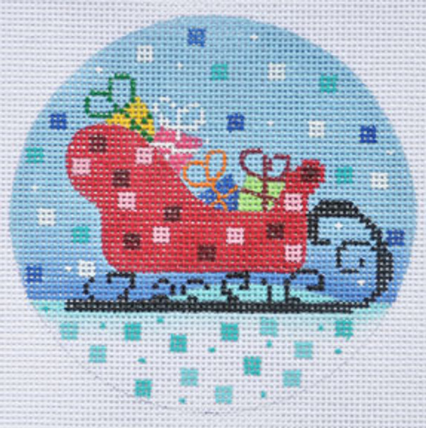 ZIA-69 Sleigh Ornament  4" Round 18 Mesh ZIA DESIGNS Danji Designs