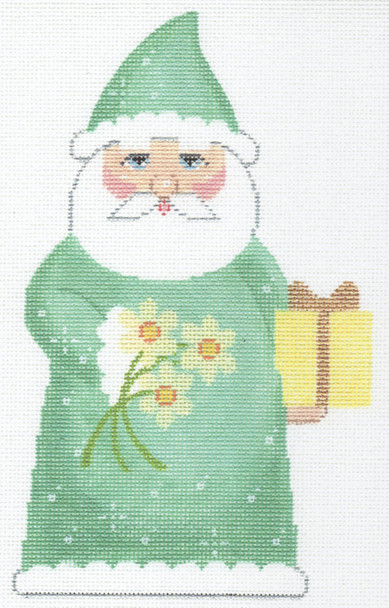 LL560 Dec Birthstone Santa 4.75 x 8 18 Mesh Labors Of Love