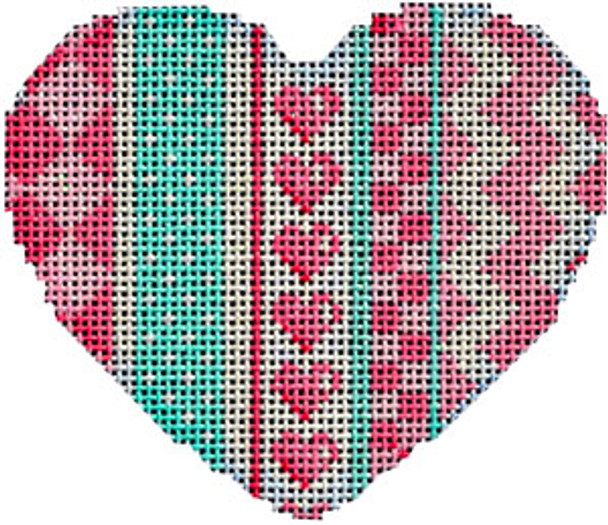 HE-848 Harlequin/Hearts/Chevron Heart  3.5x3  18 Mesh Associated Talents 