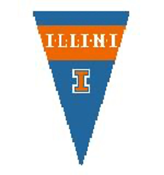 PE113 U of Illinois Pennant 4 x 6 Kathy Schenkel Designs