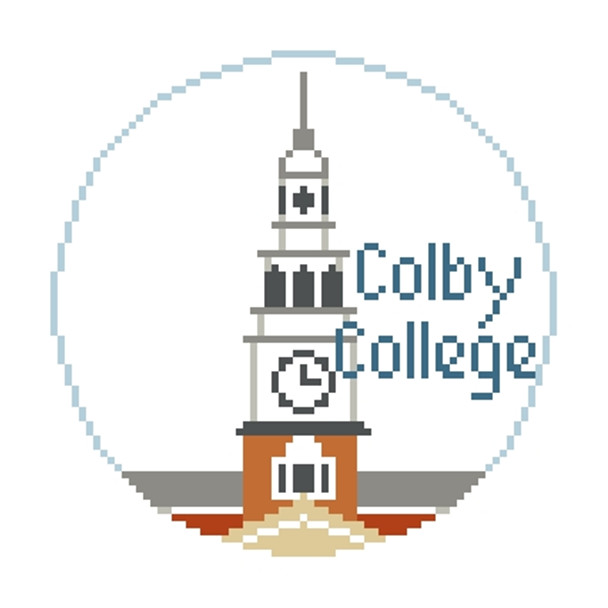 BT722 Colby College 4" diameter 18 Mesh Kathy Schenkel Designs