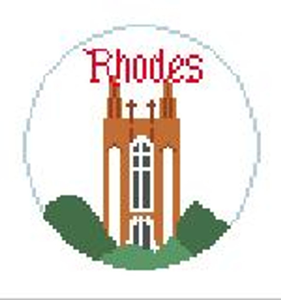 BT727 Rhodes College, Memphis 4" diameter 18 Mesh Kathy Schenkel Designs