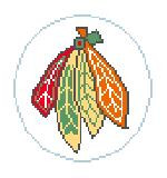 BT367 Blackhawks 4" diameter 18 Mesh Kathy Schenkel Designs