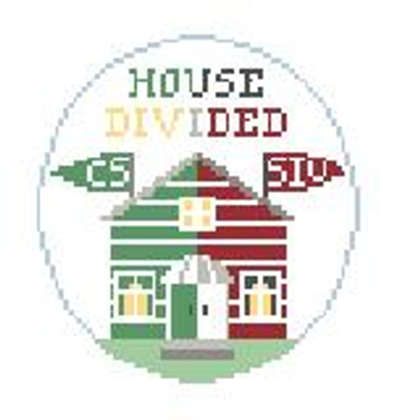 BT271N House Divided Colorado State and Southern Illinois Kathy Schenkel Designs 4" diameter 18 Mesh