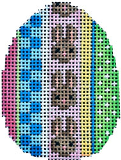 EG-620 Bunnies/Hop Stripe Mini Egg 2x2.5 18 Mesh Associated Talents 