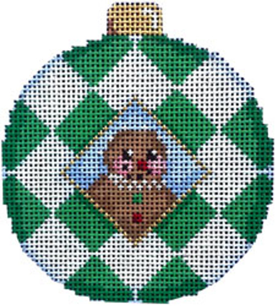 CT-1831 Gingerbread/Harlequin Ball Orn. 3x3.25 18 Mesh Associated Talents 