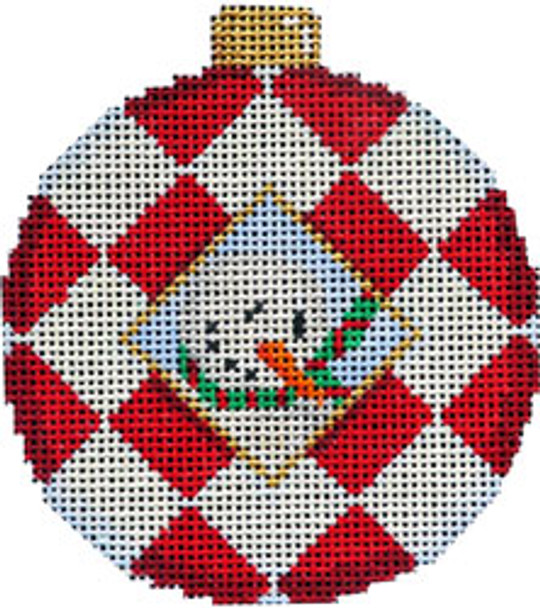 CT-1829 Snowman/Harlequin Ball Orn. 3x3.25 18 Mesh Associated Talents 