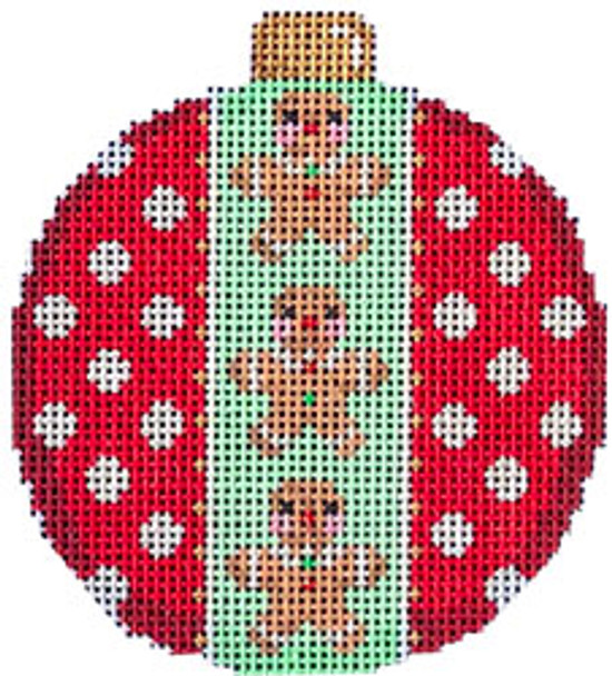 CT-1826 Gingerbread Boy/Dots Ball Orn. 3x3.25 18 Mesh Associated Talents 