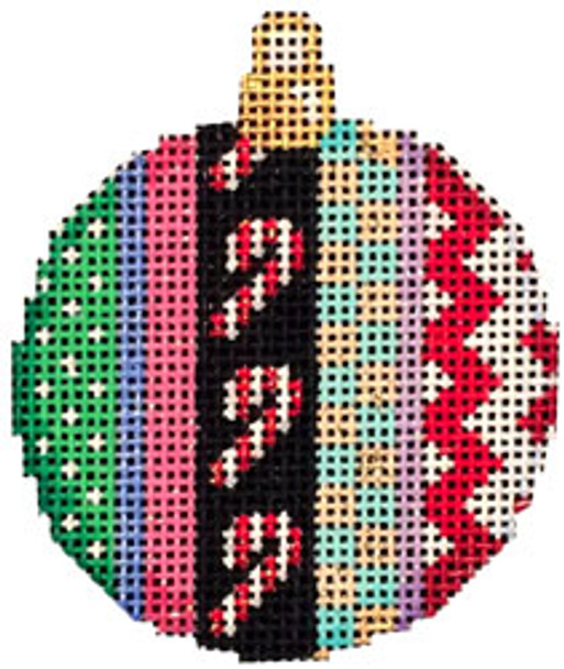 CT-1495 Candy Cane/Patterns Mini Ball 2.25x2.5 18 Mesh Associated Talents 