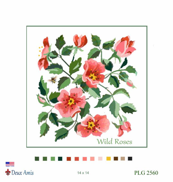 PLG2560 FLORAL 14 x 14 Deux Amis 18 Mesh