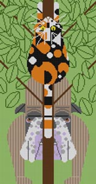 Treed Dog Cat HC-T176 Charley Harper 13 Mesh 81⁄2x161⁄4