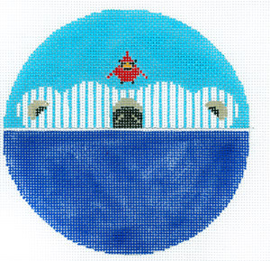 Ornament HC-O344 Scary Scenario Ornament Charley Harper  18 Mesh 5"  Round