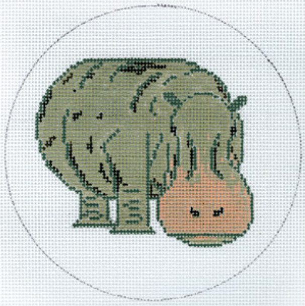 Ornament HC-O347 Hippo Charley Harper 18 Mesh 5"  Round