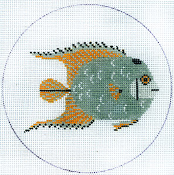 Ornament HC-O350 Fish Grey And Yellow Charley Harper 18 Mesh 5"  Round