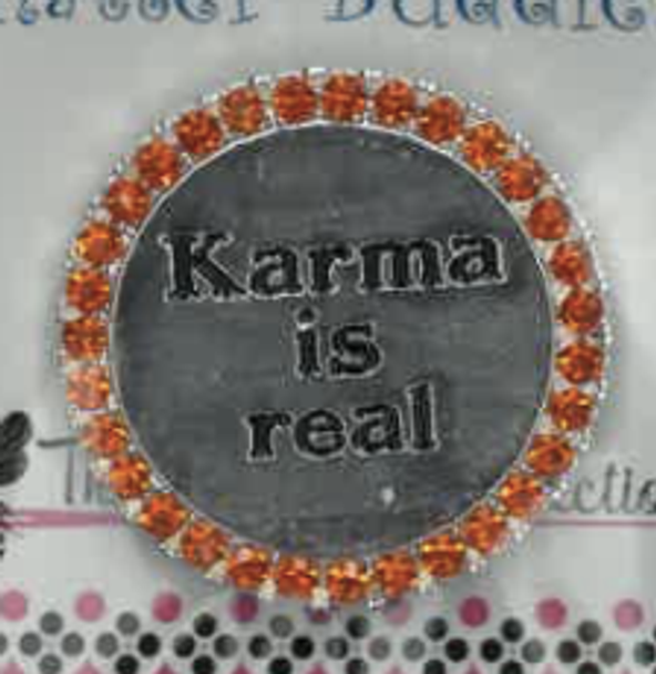 Words And Sayings:   Karma Is Real Chatter Buddy Bubbles in the Silver Needle Minder The Meredith Collection ( Formerly Elizabeth Turner Collection)