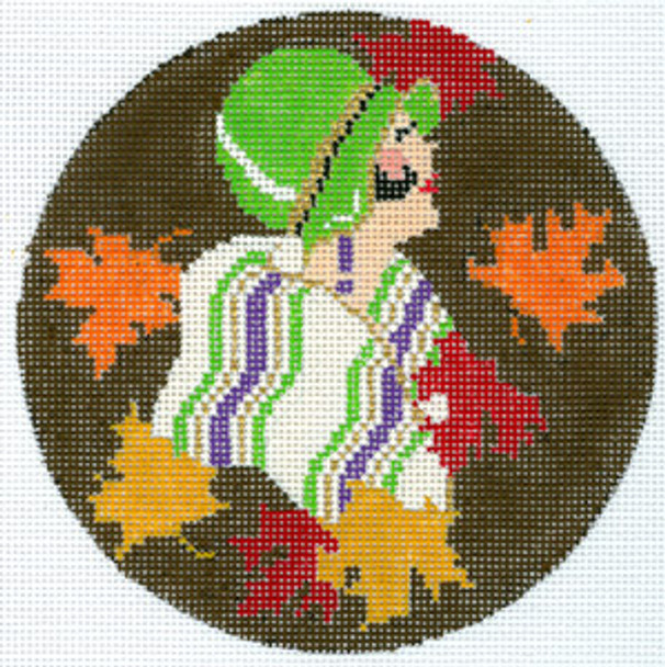 XO-204b Art Deco Fall Leaves  5" 18 Mesh The Meredith Collection