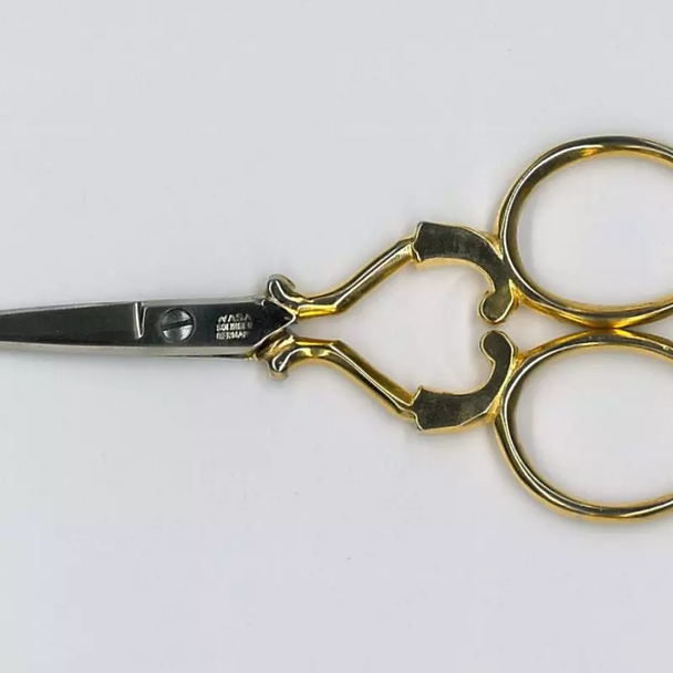 Solingen FDP SC10 Gold Plated 3.5” Heart Embroidery Scissors
