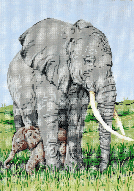 Closer Elephant 7 x 10  18 Mesh Once In A Blue Moon By Sandra Gilmore 18-630