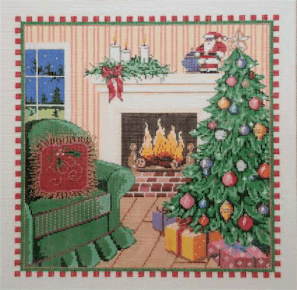 Christmas Eve Santa 12 x 12 18 Mesh Once In A Blue Moon By Sandra Gilmore 18-160