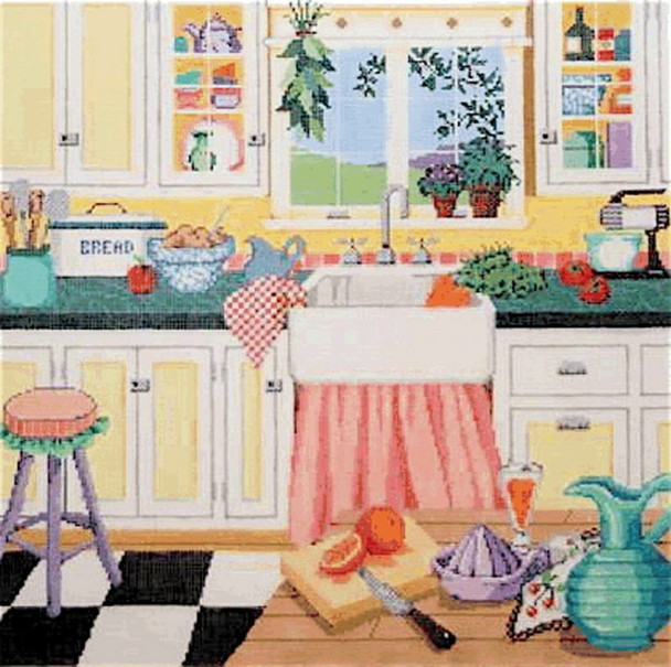 Grandma’s Kitchen 14 x 14     18 Mesh Once In A Blue Moon By Sandra Gilmore 18-174